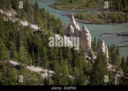 Rock Hoodoos, Banff National Park, Alberta, Canada, Amérique du Nord. Banque D'Images