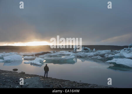 Glacier jökulsárlón Lagoon, le parc national de Skaftafell, l'Islande Banque D'Images
