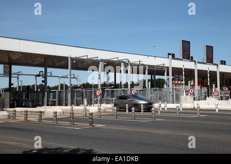 Barrière de péage routier en France Banque D'Images