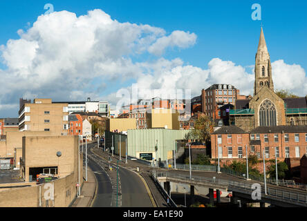 Le quartier contemporain et marché de la dentelle de Nottingham City, avant la démolition du centre commercial Broadmarsh, dans le Nottinghamshire, Angleterre, Royaume-Uni Banque D'Images