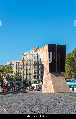 Monument à Macia Plaza Cataluna Banque D'Images