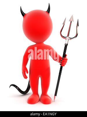 Les gens 3d white devil, isolé sur fond blanc, image 3D Banque D'Images