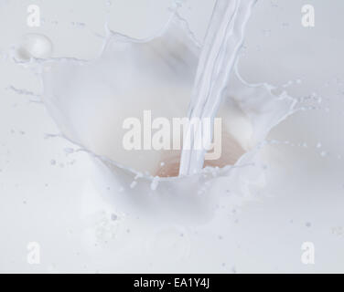 Macro photo de lait splash crown Banque D'Images