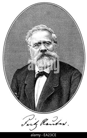 Fritz Reuter ou Heinrich Ludwig Christian Friedrich Reuter, 1810 - 1874, poète et écrivain allemand du bas allemand, Port Banque D'Images
