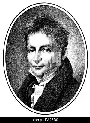 Henrich ou Henrik ou Heinrich Steffens, 1773-1845, philosophe, poète et naturaliste, Henrich von Portrait Henrik oder Heinri rel Banque D'Images