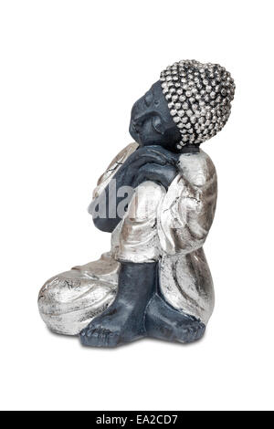 Patine noire buddha over white with clipping path Banque D'Images