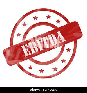 A l'encre rouge surmonté malmenés des cercles et stars stamp design avec le mot EBITDA sur elle faisant un grand concept. Banque D'Images