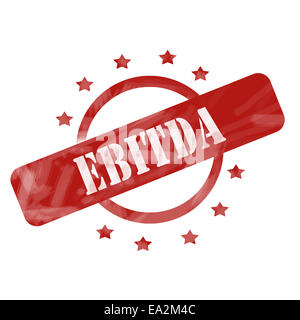 A l'encre rouge surmonté malmenés cercle et stars stamp design avec le mot EBITDA sur elle faisant un grand concept. Banque D'Images