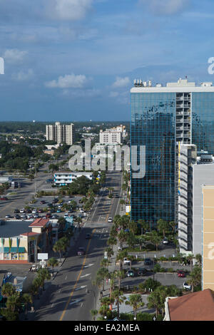 Vue aérienne du centre-ville de Myrtle Beach, en Caroline du Sud. Banque D'Images