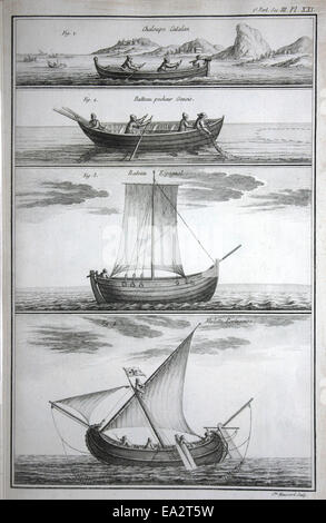 Les bateaux de pêche des régions catalane, génoise, espagnole et portugaise sont représentés dans diverses œuvres d'art historiques. Ces bateaux reflètent les traditions maritimes de la Méditerranée, chaque nation apportant des éléments de conception uniques à leur culture maritime. Banque D'Images