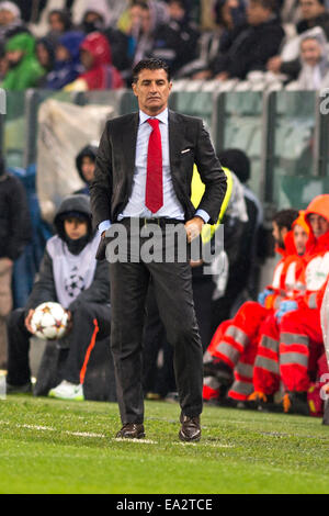 Turin, Italie. 4ème Nov, 2014. L'Olympiacos (Michel) Football/soccer Ligue des Champions : un groupe de correspondance entre l'Olympiacos 3-2 Juventus Juventus Stadium à à Turin, Italie . © Maurizio Borsari/AFLO/Alamy Live News Banque D'Images