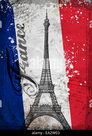 Hand drawn Tour Eiffel. Paris, vector illustration