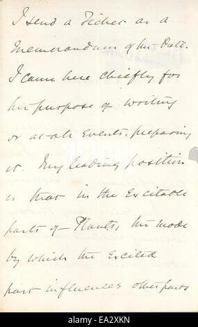 Une lettre de John Burdon-Sanderson à Charles R. Darwin, datée du 31 décembre 1880. La correspondance reflète l'échange scientifique entre deux figures influentes dans le développement de la théorie de l'évolution. Banque D'Images