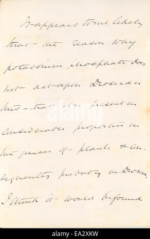 Cette lettre de John Burdon-Sanderson à Charles Darwin, datée du 12 février 1875, traite de concepts et d'observations scientifiques. Il met en évidence la correspondance entre deux personnalités influentes dans le domaine de la biologie au XIXe siècle. Banque D'Images