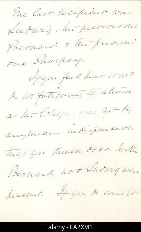 Cette lettre, écrite par John Burdon-Sanderson à Charles R. Darwin le 14 mai 1879, est une correspondance historique discutant des questions scientifiques de l'époque. La lettre donne un aperçu des échanges scientifiques entre deux des figures les plus influentes de l'histoire de la biologie. Banque D'Images