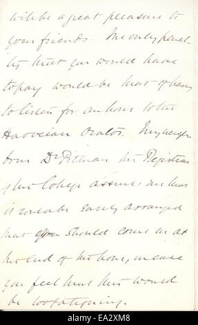 Une lettre datée du 14 mai 1879, écrite par John Burdon-Sanderson à Charles Darwin, discutant de sujets scientifiques pertinents pour leur époque. La correspondance reflète l'échange intellectuel entre deux scientifiques éminents. Banque D'Images