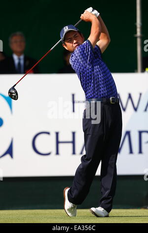 Chiba, Japon. Nov 6, 2014. Yuta Ikeda Golf : Championnat de PGM HEIWA Kasumigaura Premier tour au Club de Golf de Miho à Chiba, Japon . © AFLO SPORT/Alamy Live News Banque D'Images