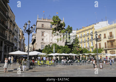 La place Plaza de la Virgen, Valencia, Espagne Banque D'Images