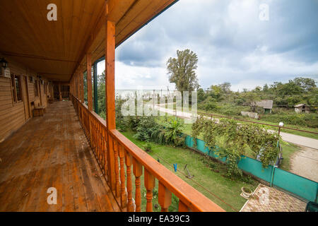 Hôtel veranda, Gudauta, Abkhazie Banque D'Images