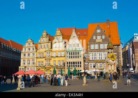 Marktplatz, place principale, Altstadt, la vieille ville, Brême, Allemagne Banque D'Images