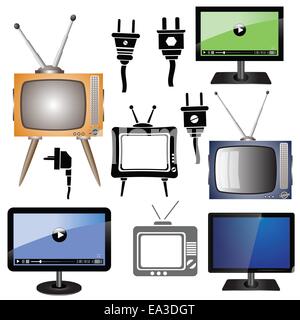 ensemble de tv Banque D'Images