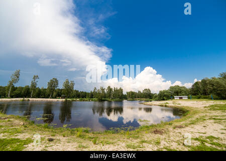 Mukhavets river, de la région de Brest, en Biélorussie Banque D'Images