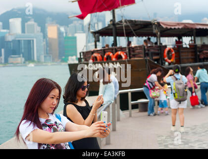 À Hong Kong selfies Banque D'Images