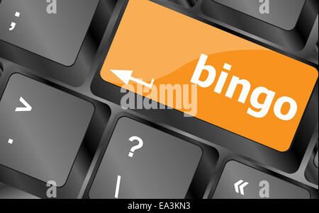 Bouton de bingo sur les touches du clavier de l'ordinateur Banque D'Images