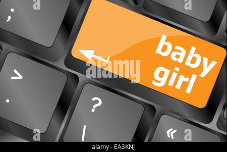 Bouton de touche clavier ordinateur - baby girl Banque D'Images