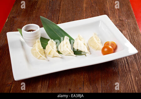 Raviolis chinois Jiaozi Banque D'Images