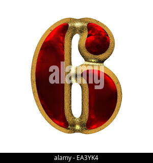 Lettre de velours avec de l'or Banque D'Images