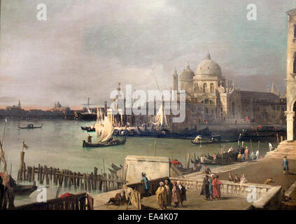Giovanni Antonio Canal CANALETTO - 1697-1768 Voir Venise La Dogana avec la pointe d'église de la Salute 1726 Italie Italien Banque D'Images