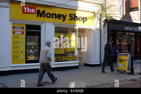 La boutique de l'argent dans la ville de Canterbury High street comté de Kent uk 2014 Banque D'Images