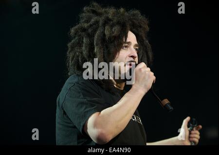 Adam Duritz des Counting Crows rock band US fonctionne à Glasgow's O2 Academy le dimanche 2 novembre. Banque D'Images