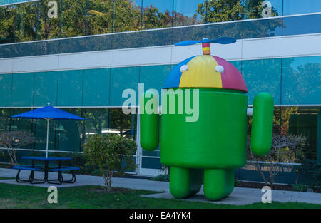 Vue extérieure du siège social de Google Googleplex. Banque D'Images