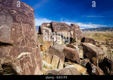 Pétroglyphes aux Trois Rivières Site de pétroglyphes, Trois Rivières, Nouveau Mexique USA Banque D'Images