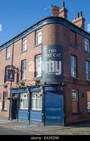 Le gros chat pub, Kelham Island, Sheffield, un 'vrai homme' brewery Banque D'Images