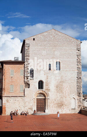 Palais du podestat de la Piazza Grande, Gubbio, Ombrie, Italie Banque D'Images