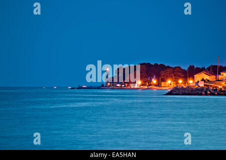 Péninsule Puntamika Zadar en vue de nuit Banque D'Images