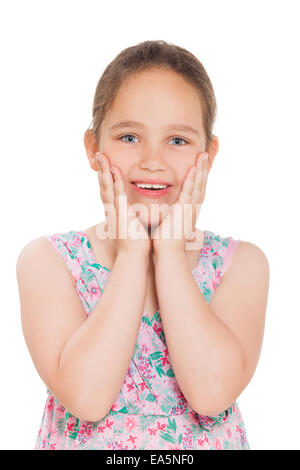 Portrait of cute smiling little girl Banque D'Images