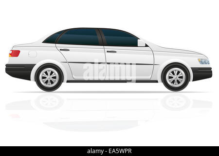 Berline voiture illustration isolé sur fond blanc Banque D'Images