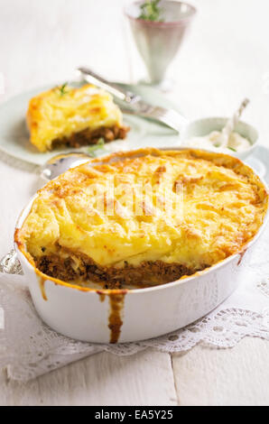 Cottage Pie avec pommes de terre et de viande haché Banque D'Images