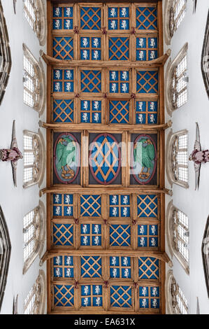 Château d'Auckland, comté de Durham, Royaume-Uni. Le 17c plafond de la chapelle de l'Évêché Banque D'Images