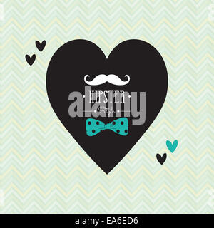 Love style Hipster conception carte postale Banque D'Images