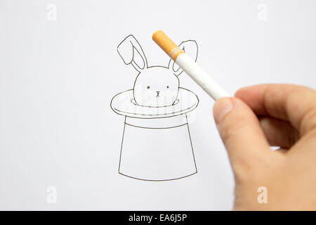 Conceptual lapin dans un chapeau de magicien Banque D'Images