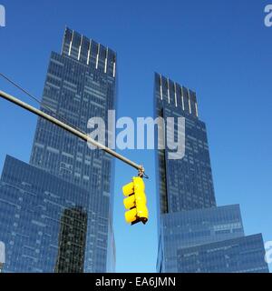 Gratte-ciels Time Warner Center, Columbus Circle, Manhattan, New York, États-Unis Banque D'Images