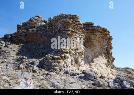 Rochers moelleux près du lac Baikal Banque D'Images