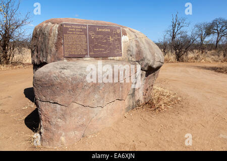 Tropique du Capricorne signe, Kruger National Park, Afrique du Sud Banque D'Images