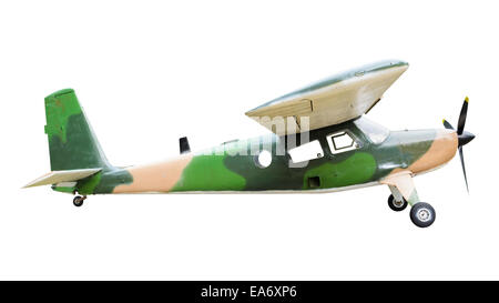 Ancien avion isolé sur fond blanc avec des chemins de détourage Banque D'Images