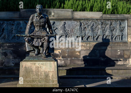 Mémorial de la Première Guerre mondiale dans les jardins de Princes Street, Edinburgh le peuple des États-Unis d'Amérique à l'Écosse. Banque D'Images